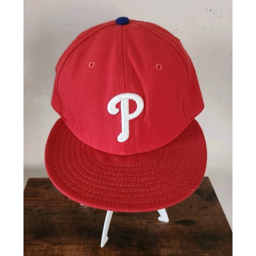 Philadelphia Phillies Red Hat Cap Adult New Era 59FIFTY Fitted Size 7 1/2